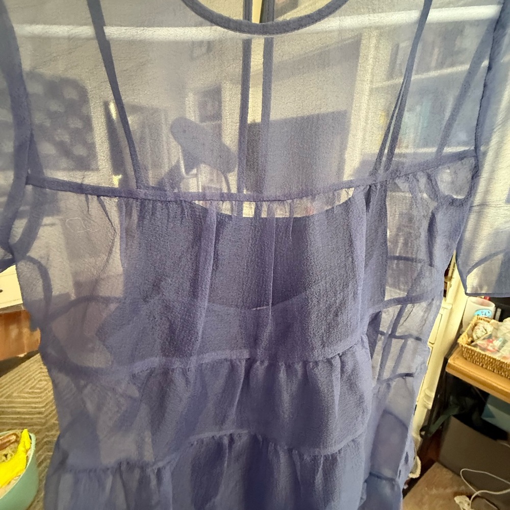 STAUD Sheer Blue Layered Dress - Picture 10 of 10